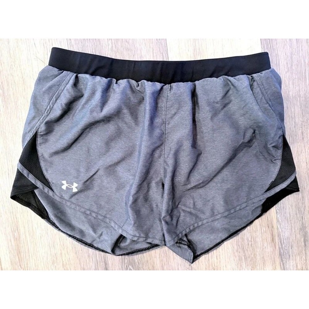 Under Armour Athletic Shorts L Gray Black Loose Fit Training